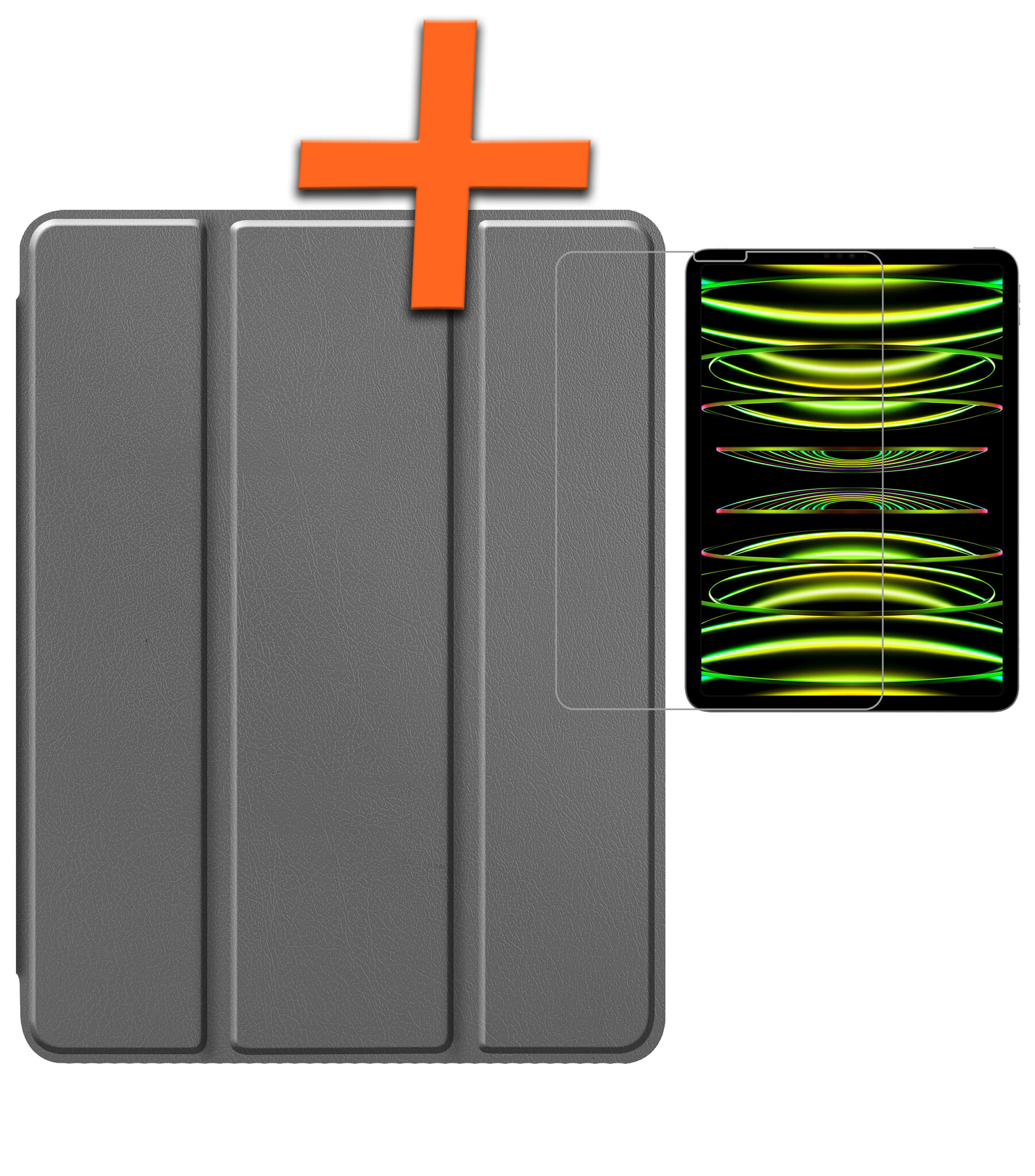 Nomfy Nomfy iPad Pro 11 inch (2022) Hoesje Met Screenprotector - Grijs