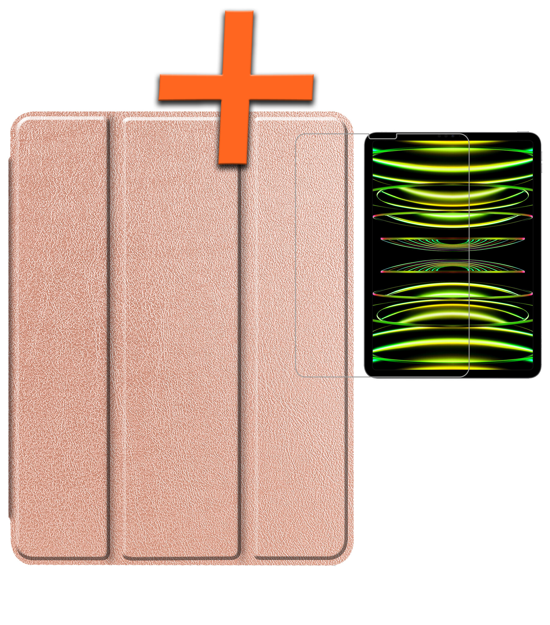 Nomfy Nomfy iPad Pro 11 inch (2022) Hoesje Met Screenprotector - Rose Goud