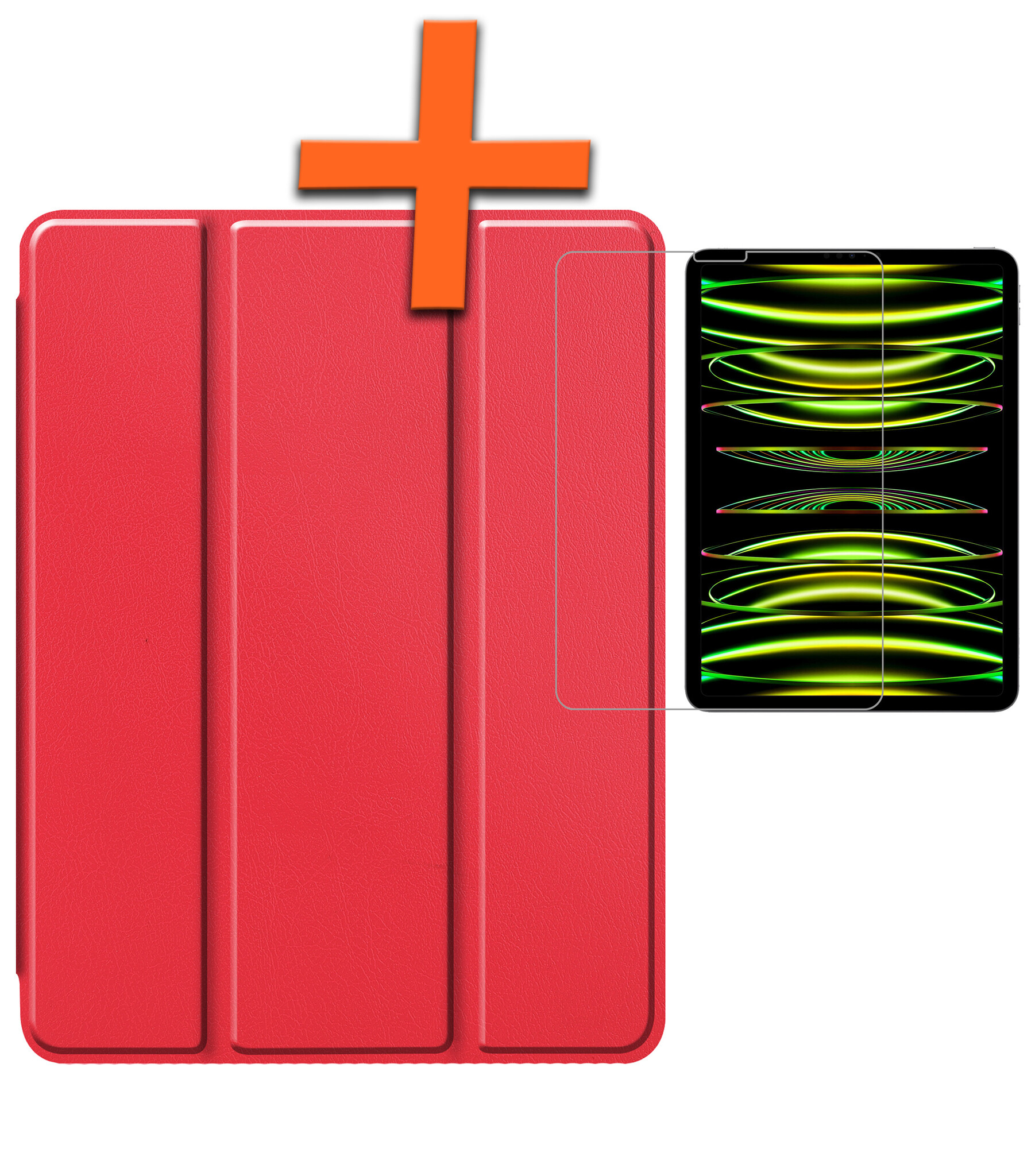 Nomfy Nomfy iPad Pro 11 inch (2022) Hoesje Met Screenprotector - Rood