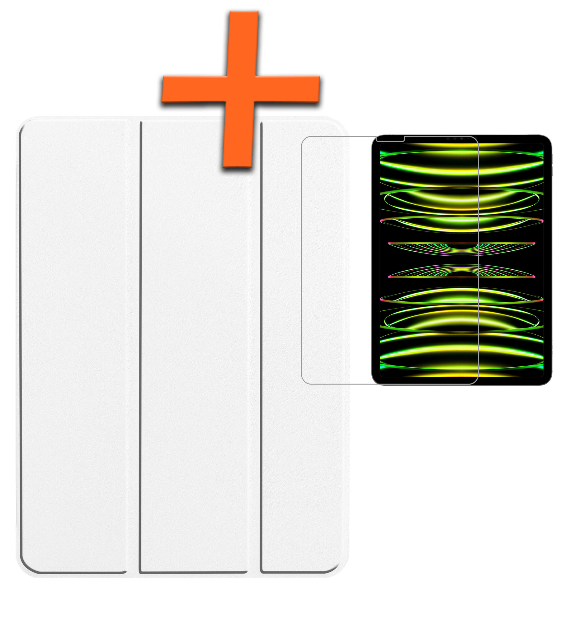 Nomfy Nomfy iPad Pro 11 inch (2022) Hoesje Met Screenprotector - Wit