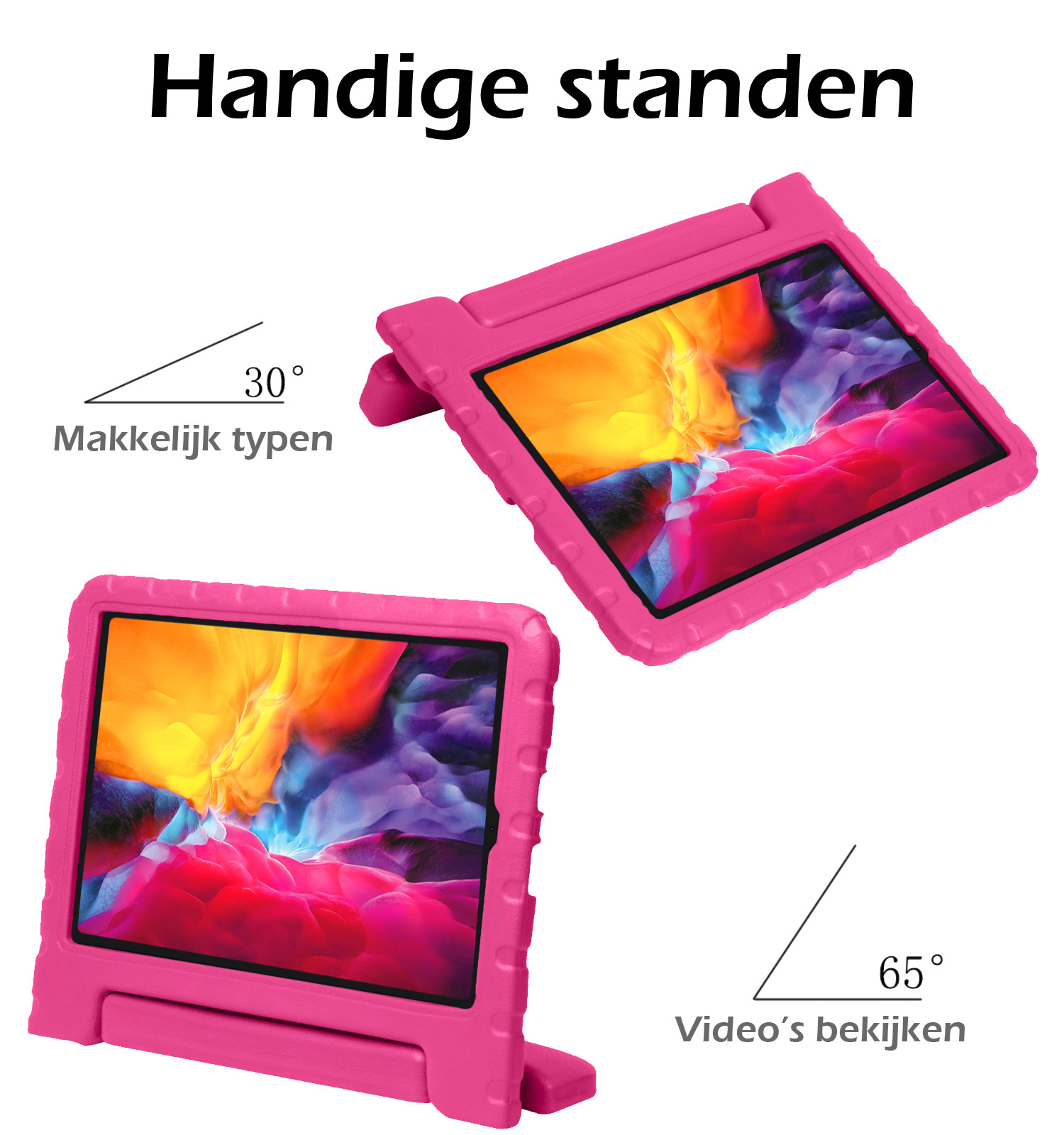 Nomfy Nomfy iPad Pro 11 inch (2020) Kinderhoes Met Screenprotector - Roze
