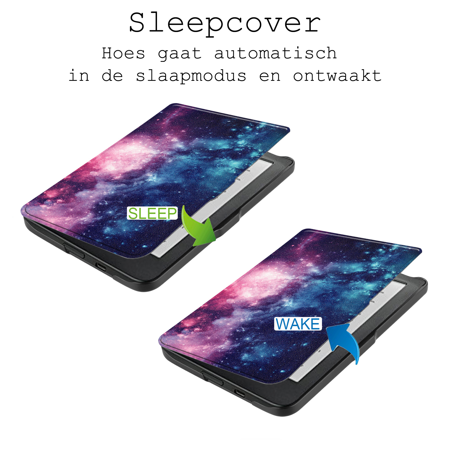 BASEY. Hoes Geschikt voor Kobo Clara HD Hoesje Bookcase Cover Hoes - Hoesje Geschikt voor Kobo Clara HD Hoes Cover Case - Galaxy