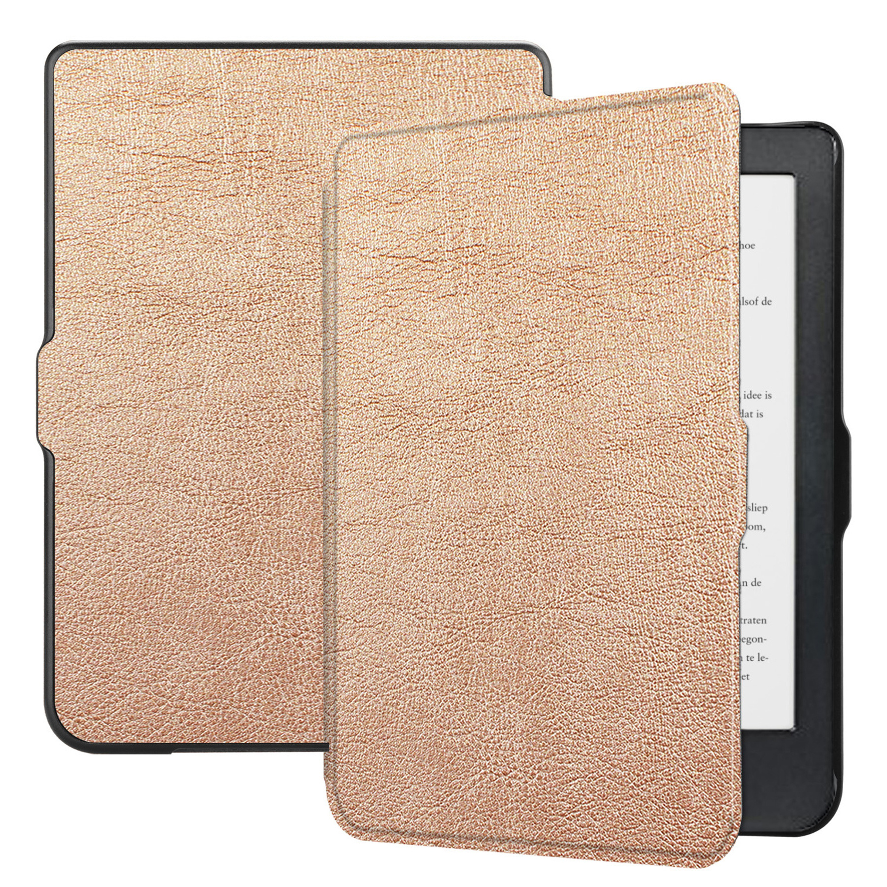 BASEY. Hoes Geschikt voor Kobo Clara HD Hoesje Bookcase Cover Hoes - Hoesje Geschikt voor Kobo Clara HD Hoes Cover Case - Rosé Goud