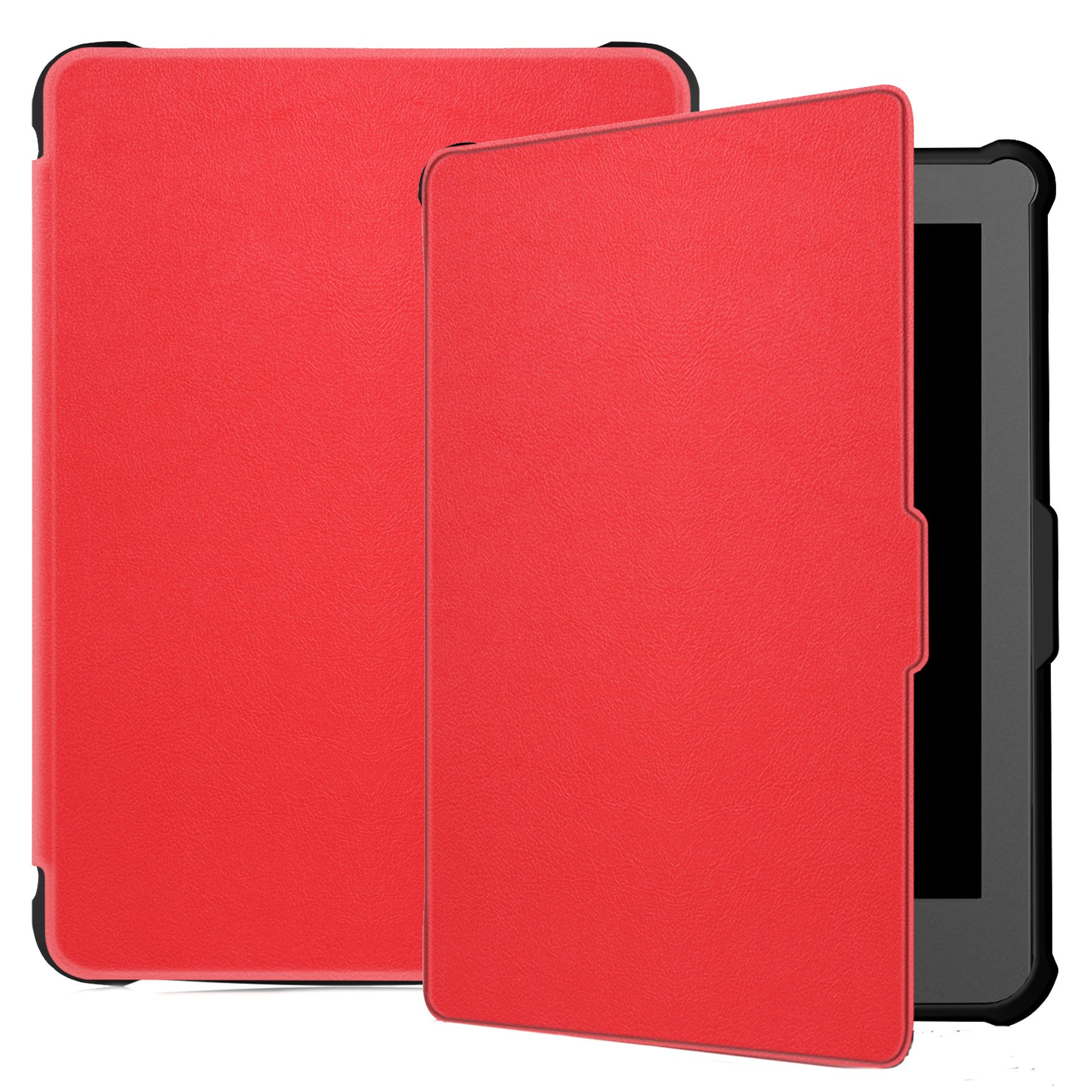 BASEY. Hoes Geschikt voor Kobo Clara HD Hoesje Bookcase Cover Hoes - Hoesje Geschikt voor Kobo Clara HD Hoes Cover Case - Rood