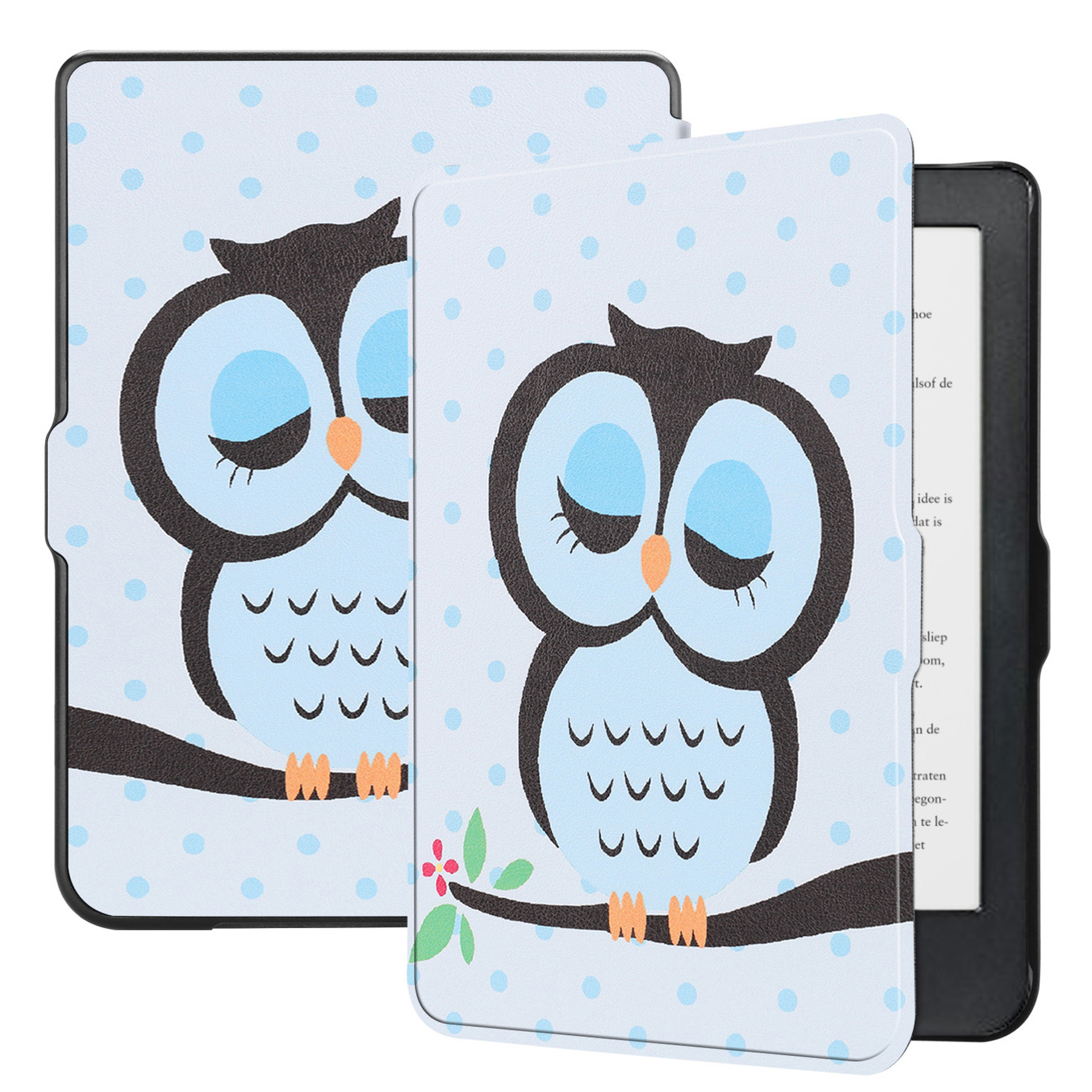 BASEY. Hoes Geschikt voor Kobo Clara HD Hoesje Bookcase Cover Hoes - Hoesje Geschikt voor Kobo Clara HD Hoes Cover Case - Uil