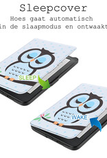 BASEY. Hoes Geschikt voor Kobo Clara HD Hoesje Bookcase Cover Hoes - Hoesje Geschikt voor Kobo Clara HD Hoes Cover Case - Uil