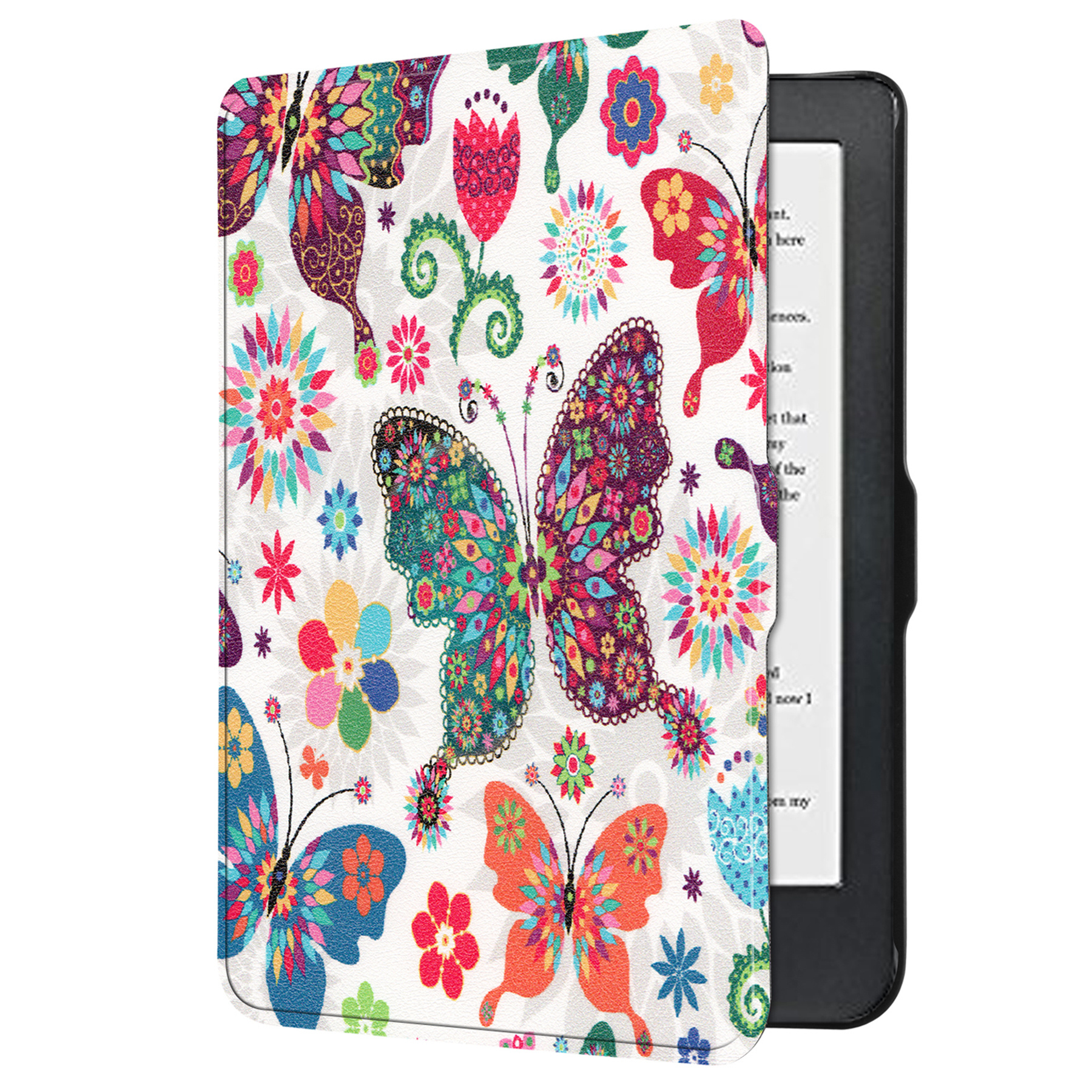 BASEY. Hoes Geschikt voor Kobo Clara HD Hoesje Bookcase Cover Hoes - Hoesje Geschikt voor Kobo Clara HD Hoes Cover Case - Vlinders