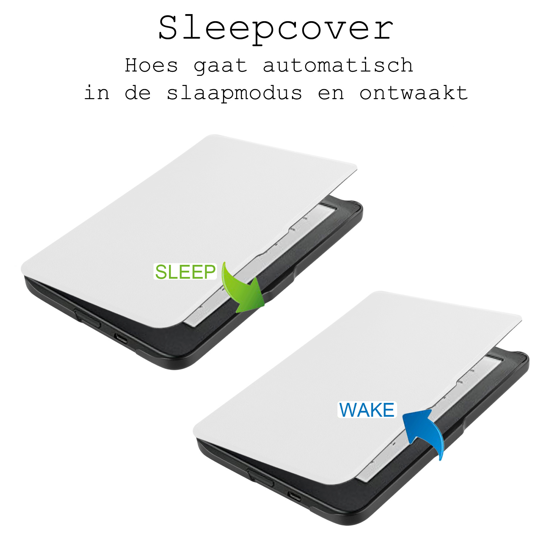 BASEY. Hoes Geschikt voor Kobo Clara HD Hoesje Bookcase Cover Hoes - Hoesje Geschikt voor Kobo Clara HD Hoes Cover Case - Wit