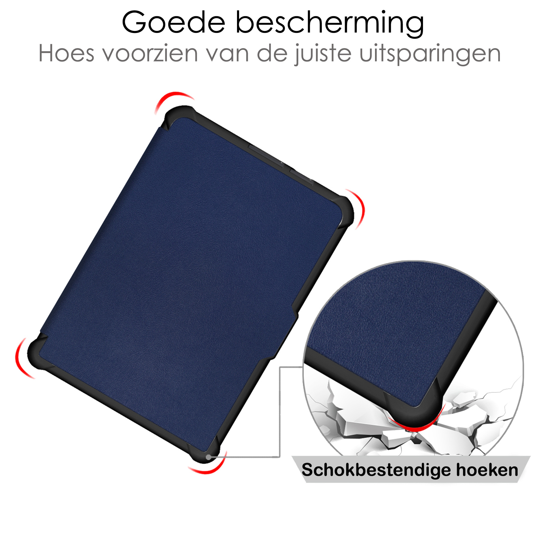 NoXx Hoes Geschikt voor Kobo Clara HD Hoesje Bookcase Cover Book Case Hoes Sleepcover - Donkerblauw