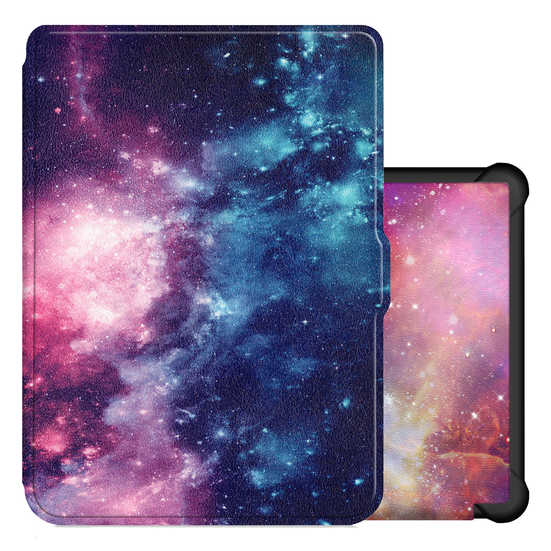NoXx Hoes Geschikt voor Kobo Clara HD Hoesje Bookcase Cover Book Case Hoes Sleepcover - Galaxy
