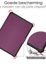 NoXx Hoes Geschikt voor Kobo Clara HD Hoesje Bookcase Cover Book Case Hoes Sleepcover - Paars