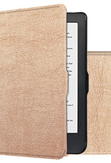 NoXx Hoes Geschikt voor Kobo Clara HD Hoesje Bookcase Cover Book Case Hoes Sleepcover - Rosé Goud
