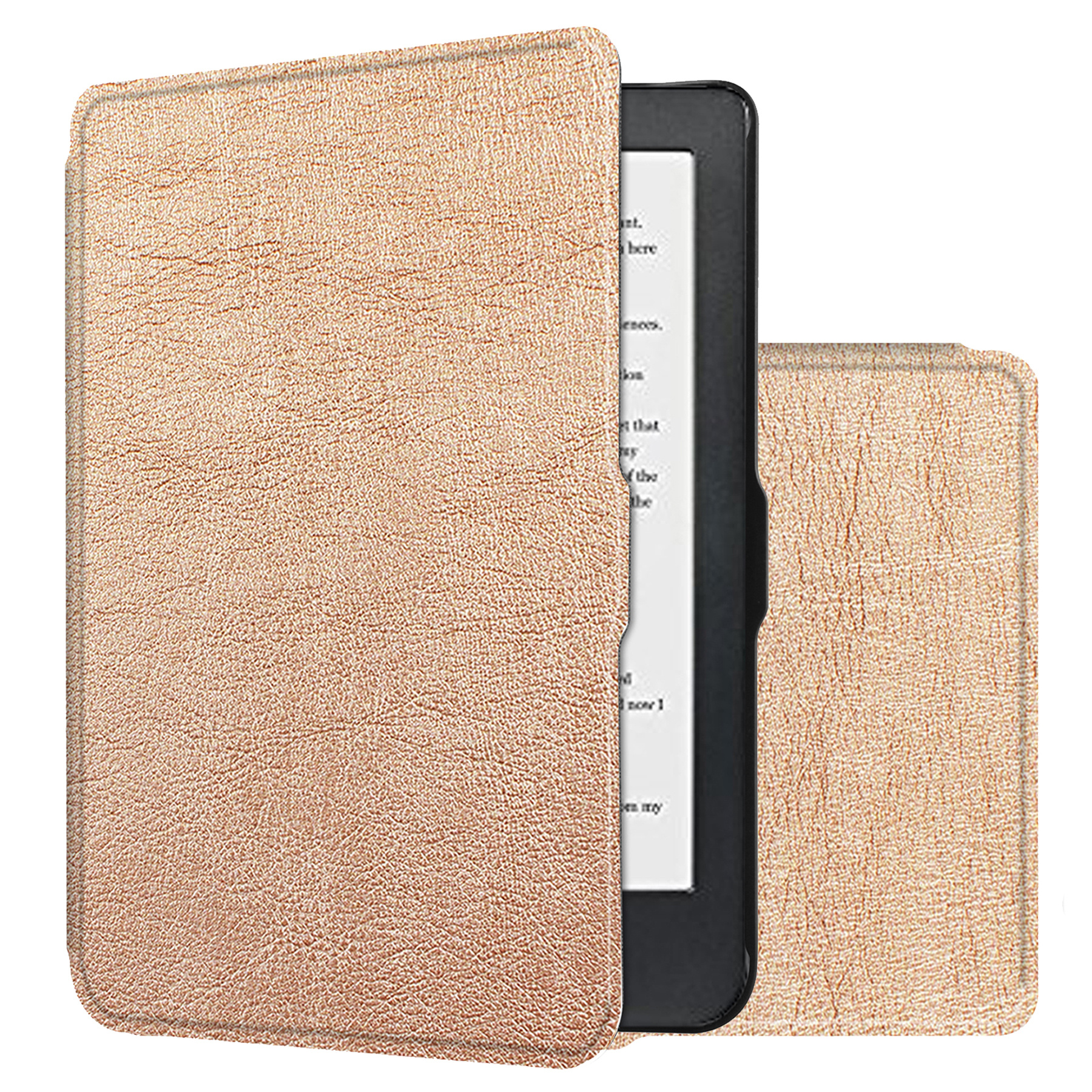 NoXx Hoes Geschikt voor Kobo Clara HD Hoesje Bookcase Cover Book Case Hoes Sleepcover - Rosé Goud