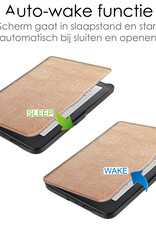 NoXx Hoes Geschikt voor Kobo Clara HD Hoesje Bookcase Cover Book Case Hoes Sleepcover - Rosé Goud