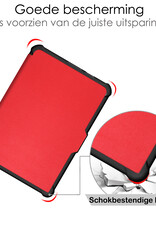 NoXx Hoes Geschikt voor Kobo Clara HD Hoesje Bookcase Cover Book Case Hoes Sleepcover - Rood