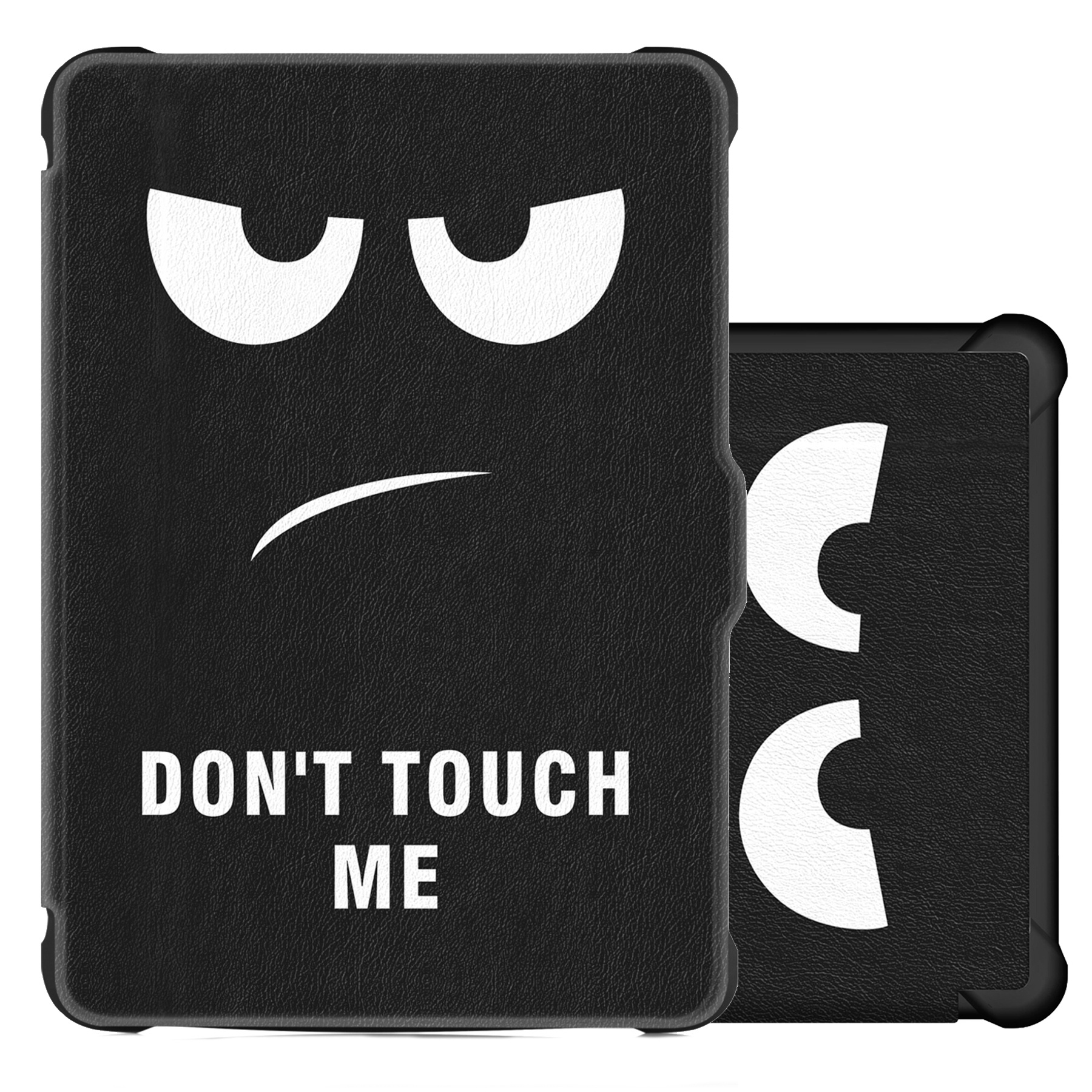 NoXx Hoes Geschikt voor Kobo Clara HD Hoesje Bookcase Cover Book Case Hoes Sleepcover - Don't Touch Me