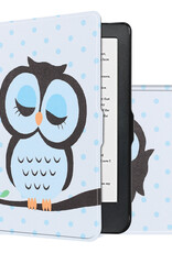 NoXx Hoes Geschikt voor Kobo Clara HD Hoesje Bookcase Cover Book Case Hoes Sleepcover - Uil
