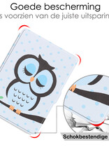 NoXx Hoes Geschikt voor Kobo Clara HD Hoesje Bookcase Cover Book Case Hoes Sleepcover - Uil