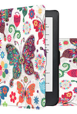 NoXx Hoes Geschikt voor Kobo Clara HD Hoesje Bookcase Cover Book Case Hoes Sleepcover - Vlinders