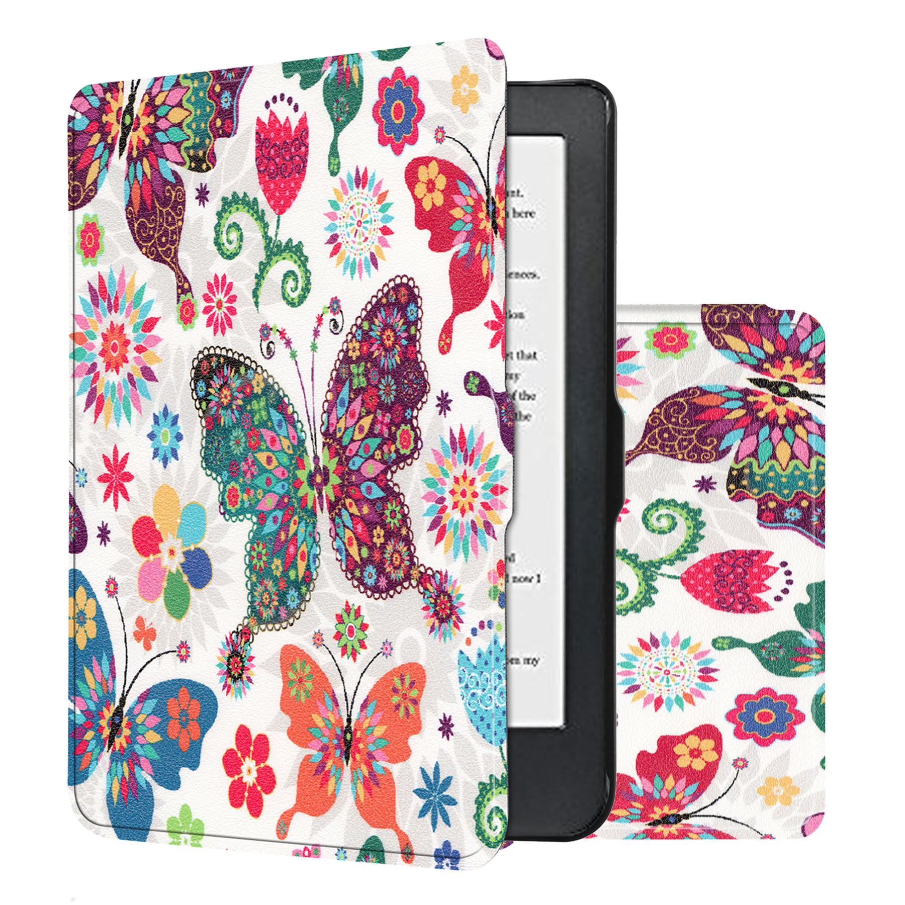NoXx Hoes Geschikt voor Kobo Clara HD Hoesje Bookcase Cover Book Case Hoes Sleepcover - Vlinders