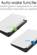 NoXx Hoes Geschikt voor Kobo Clara HD Hoesje Bookcase Cover Book Case Hoes Sleepcover - Wit