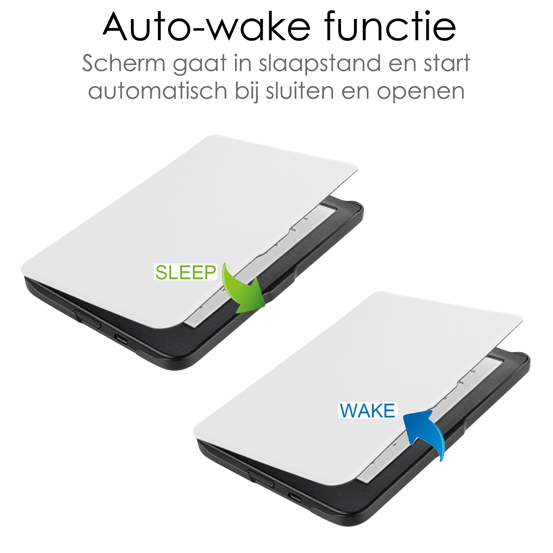 NoXx Hoes Geschikt voor Kobo Clara HD Hoesje Bookcase Cover Book Case Hoes Sleepcover - Wit