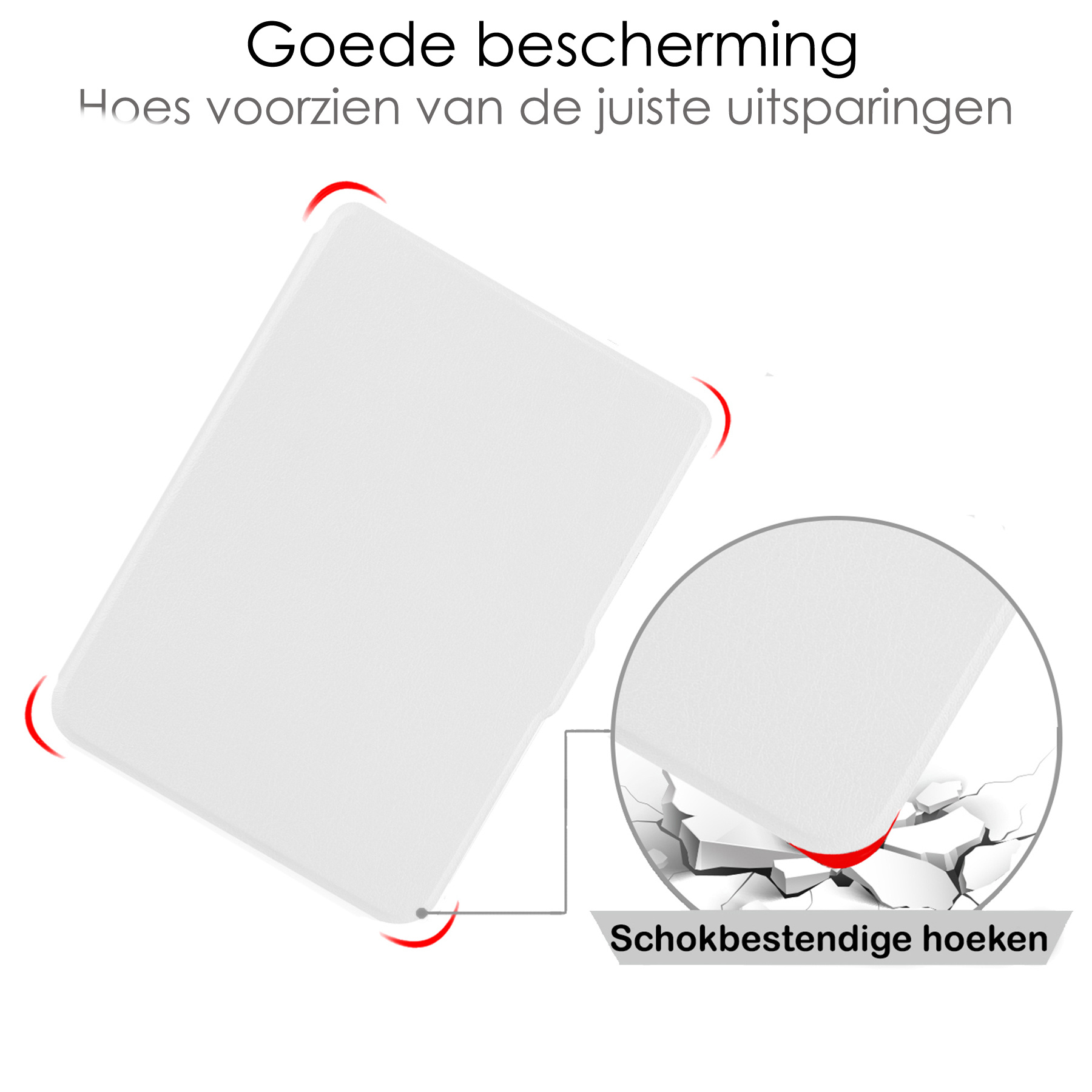 NoXx Hoes Geschikt voor Kobo Clara HD Hoesje Bookcase Cover Book Case Hoes Sleepcover - Wit