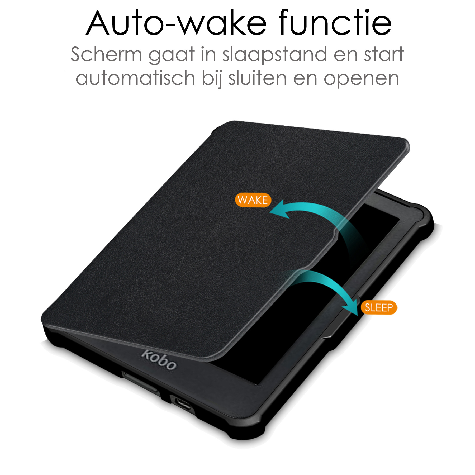 NoXx Hoes Geschikt voor Kobo Clara HD Hoesje Bookcase Cover Book Case Hoes Sleepcover - Zwart