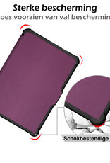 Nomfy Hoesje Geschikt voor Kobo Clara HD Hoes Book Case - Hoes Geschikt voor Kobo Clara HD Hoesje Book Cover - Paars