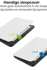 Nomfy Hoesje Geschikt voor Kobo Clara HD Hoes Book Case - Hoes Geschikt voor Kobo Clara HD Hoesje Book Cover - Wit