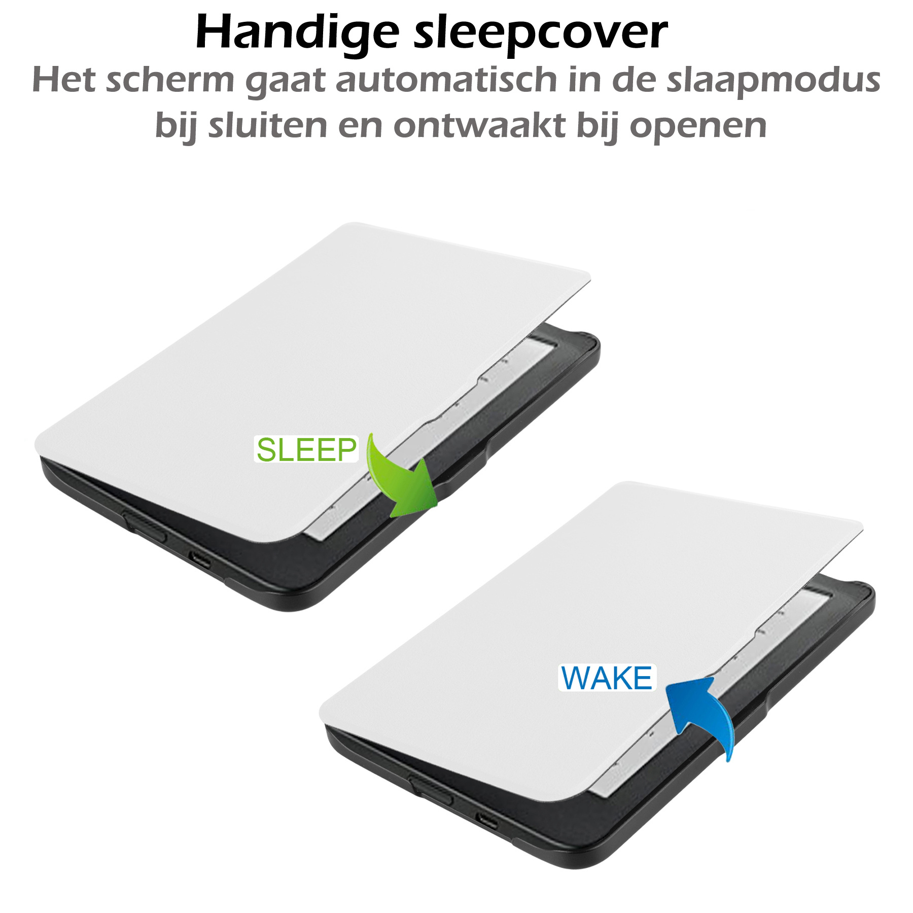 Nomfy Hoesje Geschikt voor Kobo Clara HD Hoes Book Case - Hoes Geschikt voor Kobo Clara HD Hoesje Book Cover - Wit