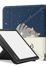 BASEY. Hoes Geschikt voor Kobo Libra 2 Hoesje Bookcase Cover Hoes - Hoesje Geschikt voor Kobo Libra 2 Hoes Cover Case - Kat
