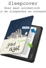 BASEY. Hoes Geschikt voor Kobo Libra 2 Hoesje Bookcase Cover Hoes - Hoesje Geschikt voor Kobo Libra 2 Hoes Cover Case - Kat