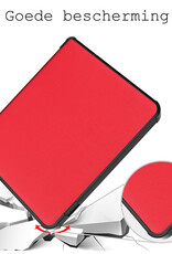 BASEY. Hoes Geschikt voor Kobo Libra 2 Hoesje Bookcase Cover Hoes - Hoesje Geschikt voor Kobo Libra 2 Hoes Cover Case - Rood