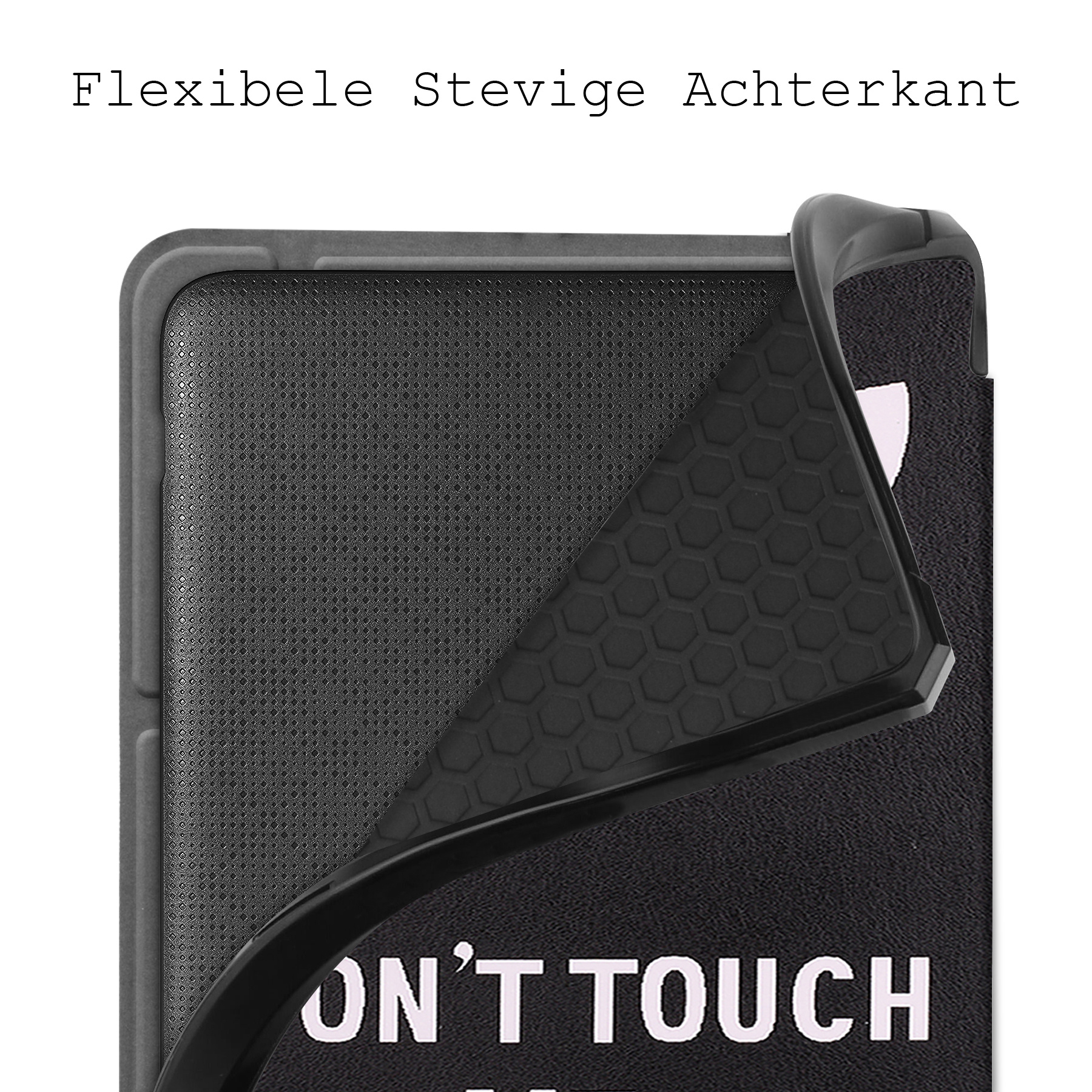 BASEY. Hoes Geschikt voor Kobo Libra 2 Hoesje Bookcase Cover Hoes - Hoesje Geschikt voor Kobo Libra 2 Hoes Cover Case - Don't Touch Me