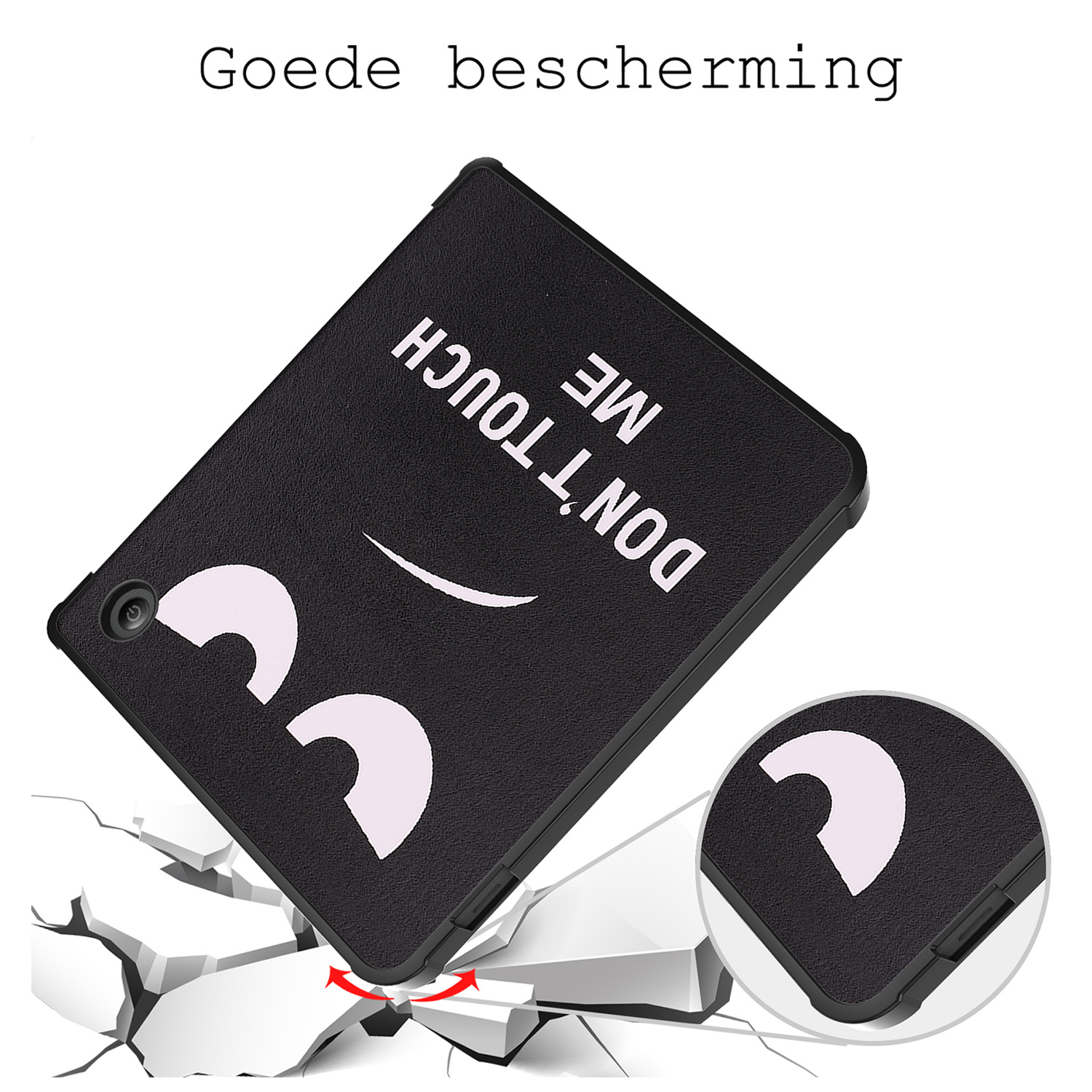 BASEY. Hoes Geschikt voor Kobo Libra 2 Hoesje Bookcase Cover Hoes - Hoesje Geschikt voor Kobo Libra 2 Hoes Cover Case - Don't Touch Me