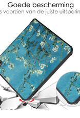 NoXx Hoes Geschikt voor Kobo Libra 2 Hoesje Bookcase Cover Book Case Hoes Sleepcover - Bloesem