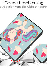 NoXx Hoes Geschikt voor Kobo Libra 2 Hoesje Bookcase Cover Book Case Hoes Sleepcover - Eenhoorn