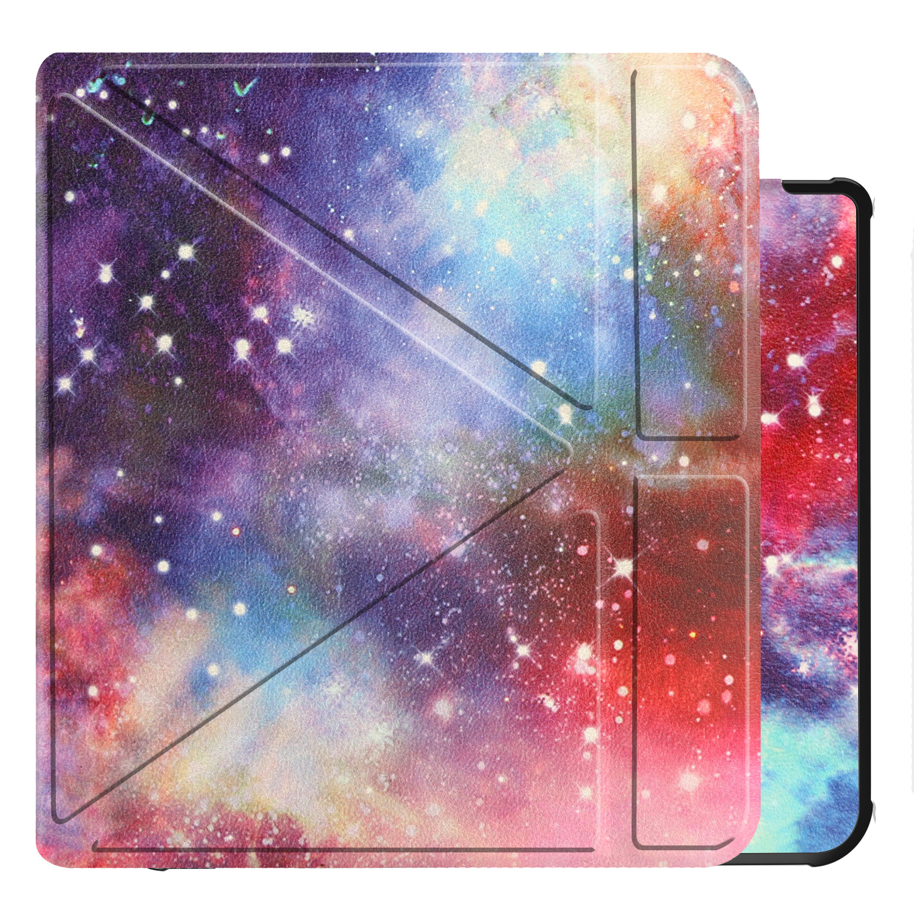 NoXx Hoes Geschikt voor Kobo Libra 2 Hoesje Bookcase Cover Book Case Hoes Sleepcover - Galaxy