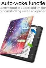 NoXx Hoes Geschikt voor Kobo Libra 2 Hoesje Bookcase Cover Book Case Hoes Sleepcover - Galaxy