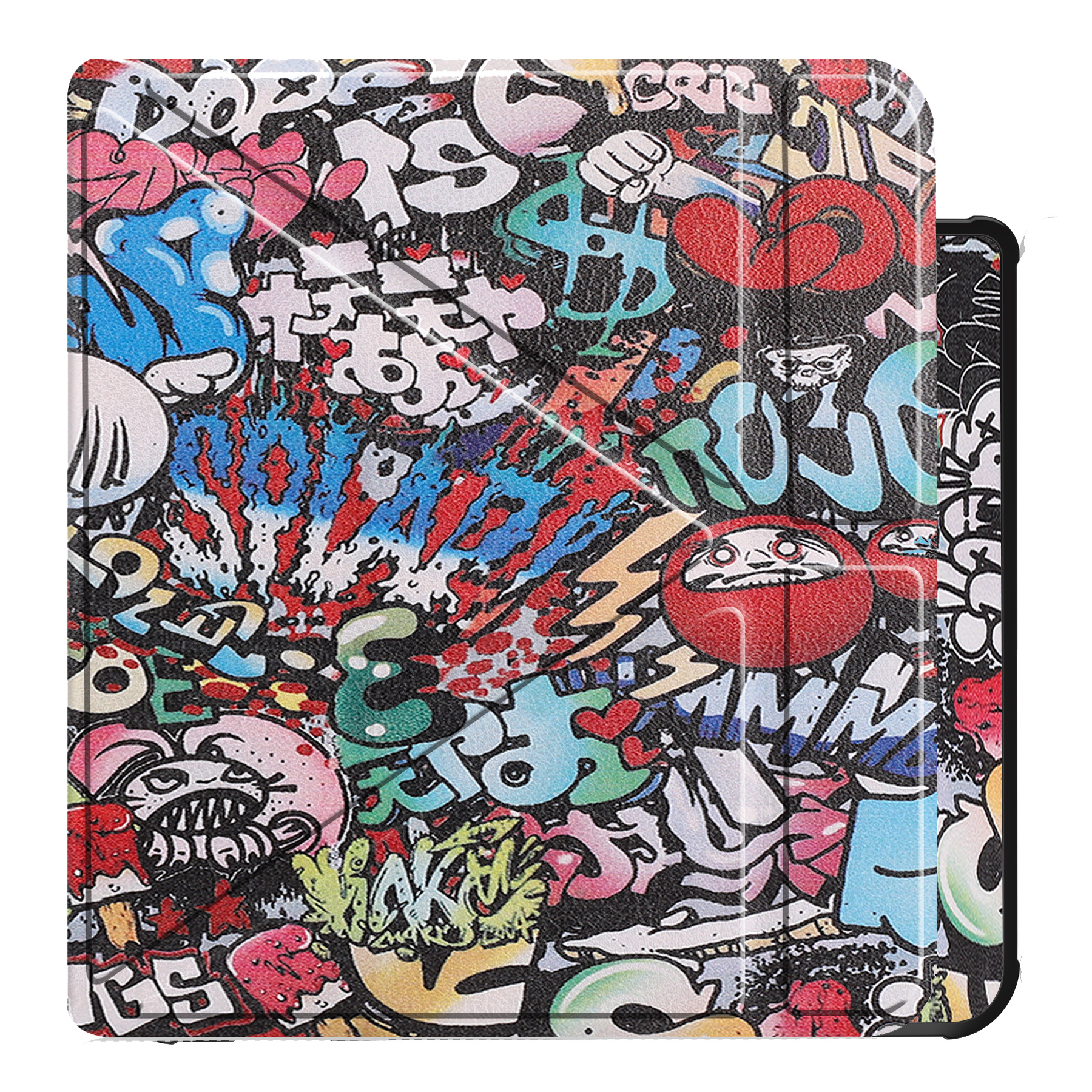 NoXx Hoes Geschikt voor Kobo Libra 2 Hoesje Bookcase Cover Book Case Hoes Sleepcover - Graffity