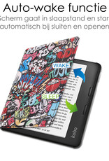 NoXx Hoes Geschikt voor Kobo Libra 2 Hoesje Bookcase Cover Book Case Hoes Sleepcover - Graffity