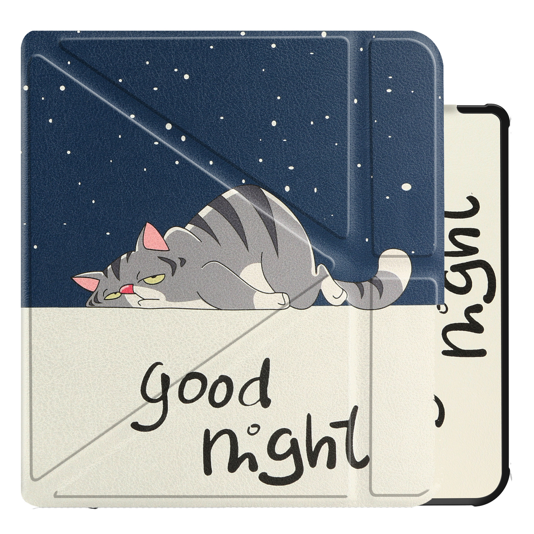 NoXx Hoes Geschikt voor Kobo Libra 2 Hoesje Bookcase Cover Book Case Hoes Sleepcover - Kat