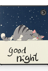 NoXx Hoes Geschikt voor Kobo Libra 2 Hoesje Bookcase Cover Book Case Hoes Sleepcover - Kat