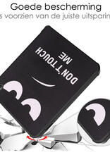 NoXx Hoes Geschikt voor Kobo Libra 2 Hoesje Bookcase Cover Book Case Hoes Sleepcover - Don't Touch Me