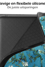 Nomfy Hoesje Geschikt voor Kobo Libra 2 Hoes Book Case - Hoes Geschikt voor Kobo Libra 2 Hoesje Book Cover - Bloesem