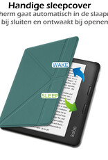 Nomfy Hoesje Geschikt voor Kobo Libra 2 Hoes Book Case - Hoes Geschikt voor Kobo Libra 2 Hoesje Book Cover - Donkergroen