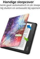 Nomfy Hoesje Geschikt voor Kobo Libra 2 Hoes Book Case - Hoes Geschikt voor Kobo Libra 2 Hoesje Book Cover - Galaxy