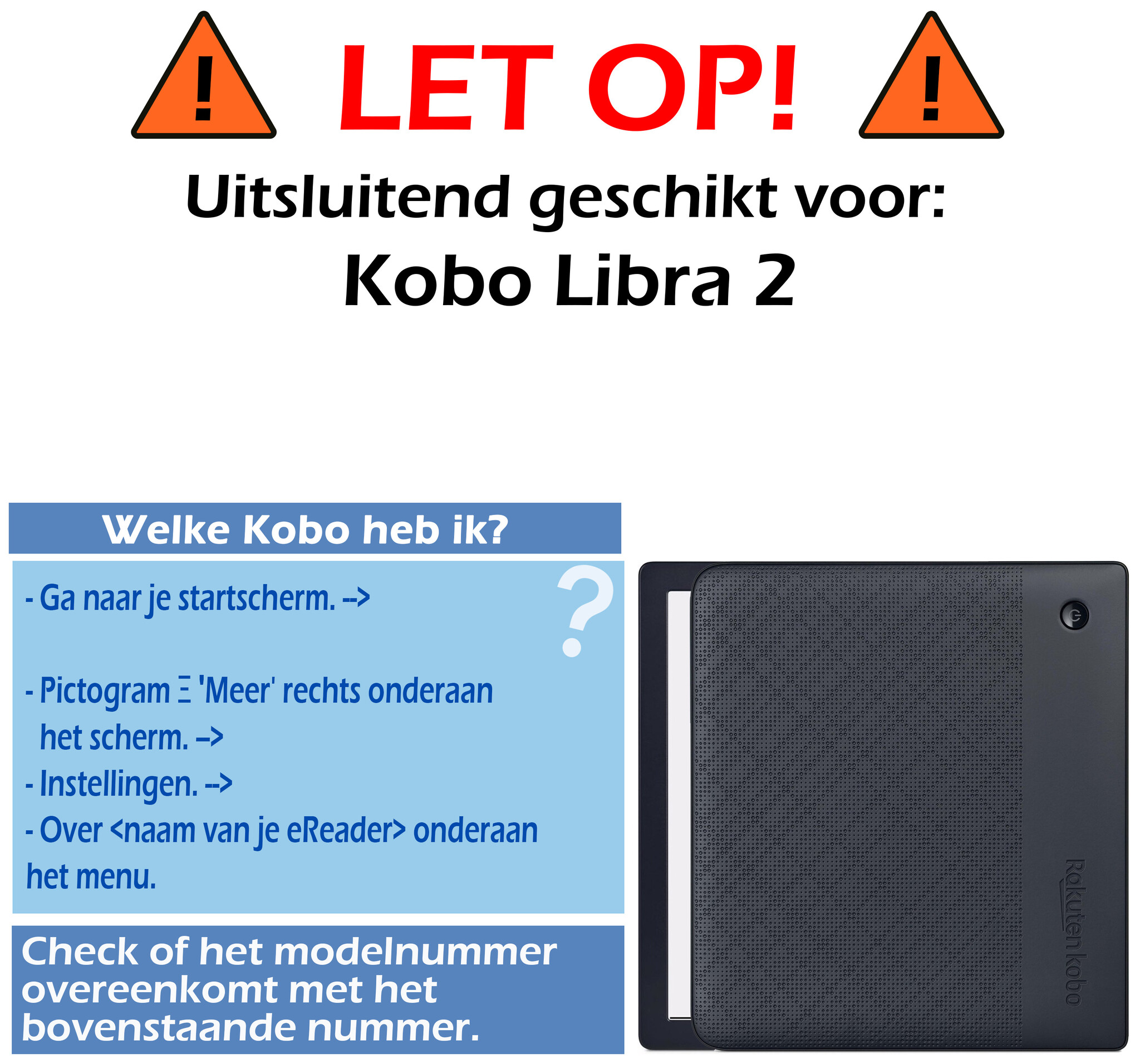 Nomfy Hoesje Geschikt voor Kobo Libra 2 Hoes Book Case - Hoes Geschikt voor Kobo Libra 2 Hoesje Book Cover - Zwart