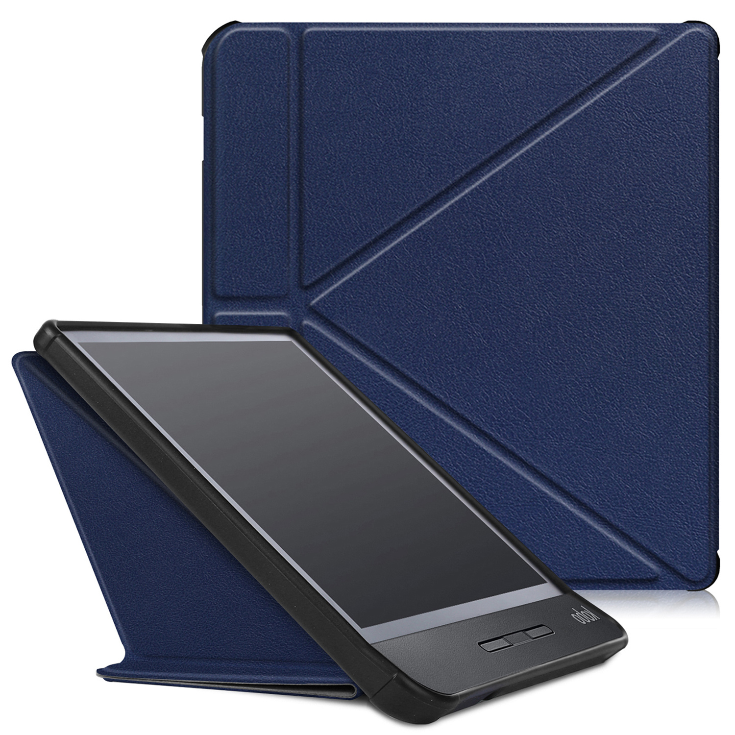 BASEY. Hoes Geschikt voor Kobo Libra H2O Hoesje Bookcase Cover Hoes - Hoesje Geschikt voor Kobo Libra H2O Hoes Cover Case - Donkerblauw